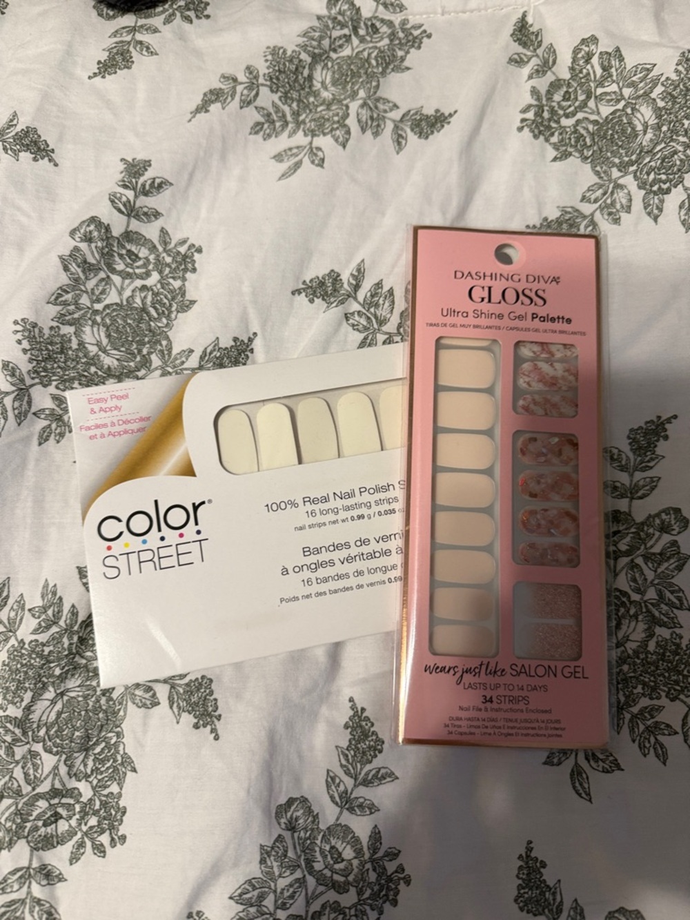 Color Street & Dashing Diva Cream and Pink Nail Strips Duo